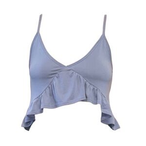 Kimchi Blue Light Blue Ruffle Crop Top